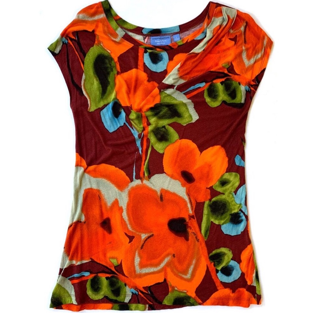 Simply Vera Vera Wang Floral Top Shirt